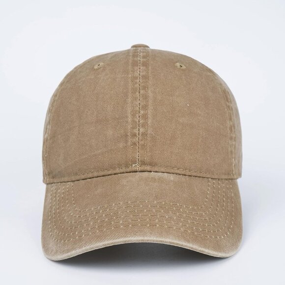 Unisex Washed-taupe Baseball Cap Cotton Fits Washed Denim Adjustable Hat - Picture 2 of 7